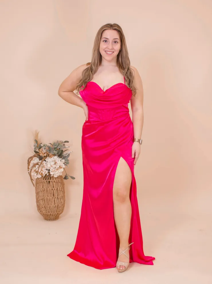 black sweetheart formal dress A-Line Sweetheart Neck Satin Black Long Prom Dress, Black Long Formal –  toptby main image 1