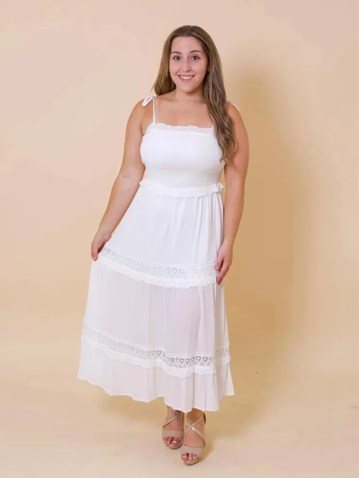 beautiful maternity maxi dresses Momyknows Cream White Ruched Backless Big Swing Lantern Sleeve Boho Maternity Maxi Dress White / 2XL