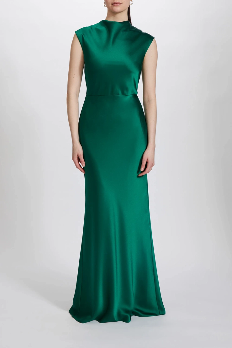 green emerald velvet dress Blue Green Multi Mikado Dress – Elilhaam main image 0
