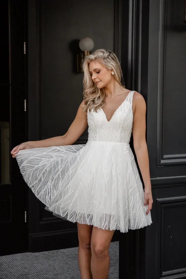 chinese dress ladies White Lace Short Dress main image 1