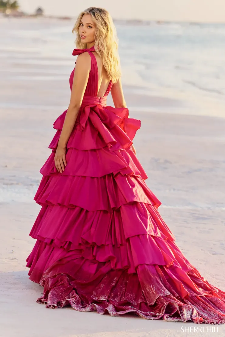 Sherri Hill Style #56035 #1 default Fuchsia backface vertical picture
