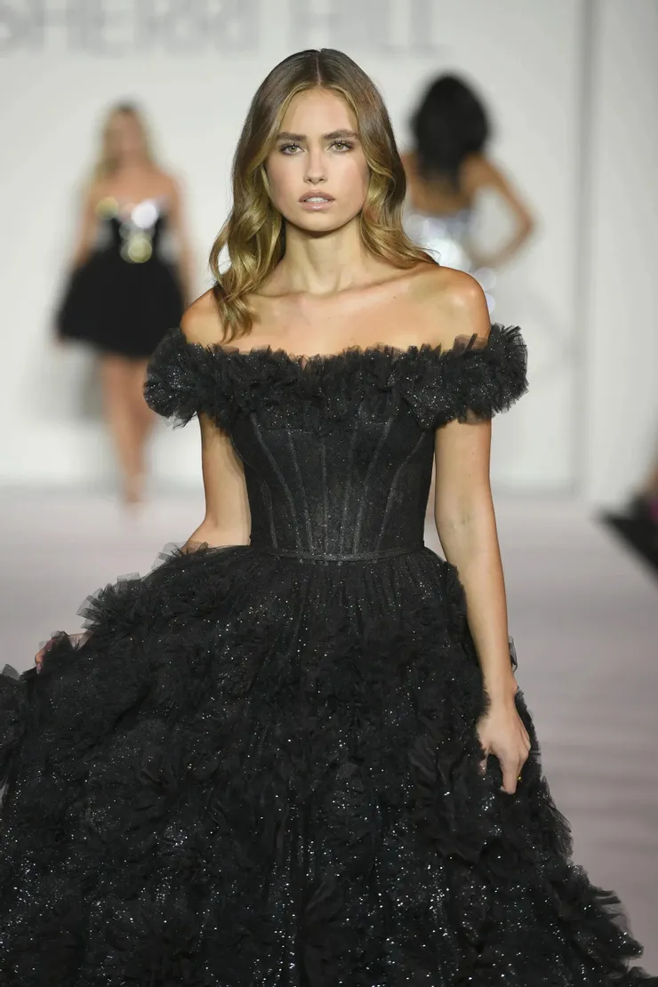 Sherri Hill Style #56095 #7 Black frontface vertical cropped picture