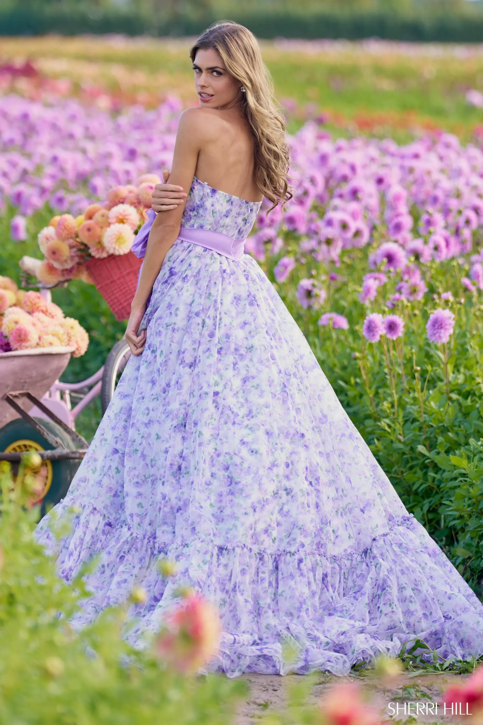 Lavender Prom Dress Purple Drop Waist Dress Sherri Hill 57820
