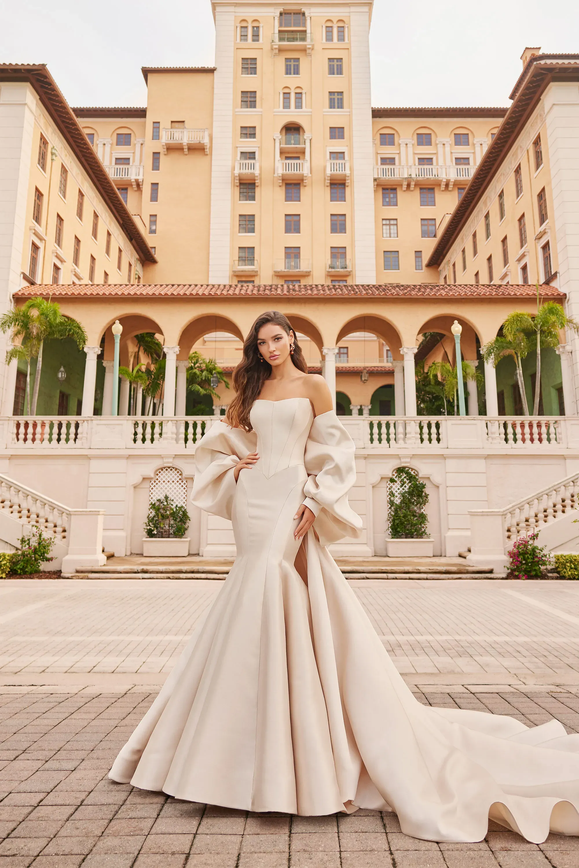 Sterling: Mikado Mermaid Wedding Dress with Detachable Shoulder