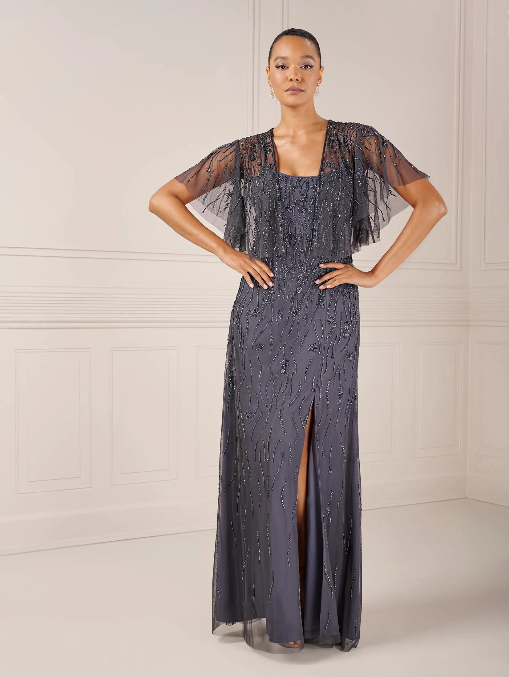 metallic long dress Strapless Metallic Floral Long Dress