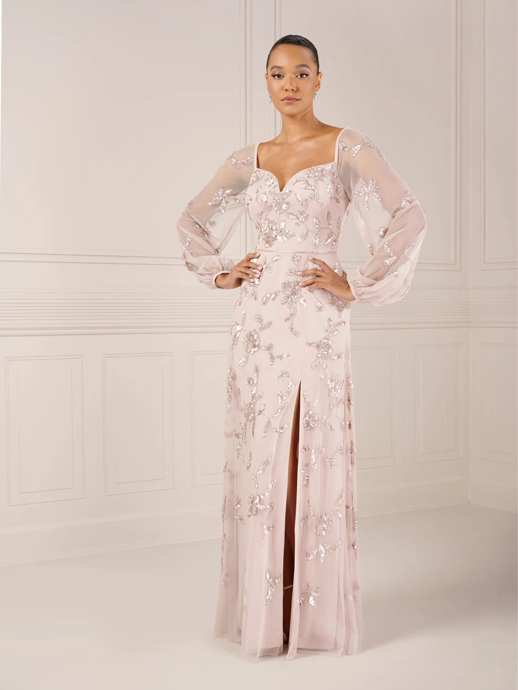 knee length dresses for ladies Sofia Open Back Satin Maxi Dress main image 1