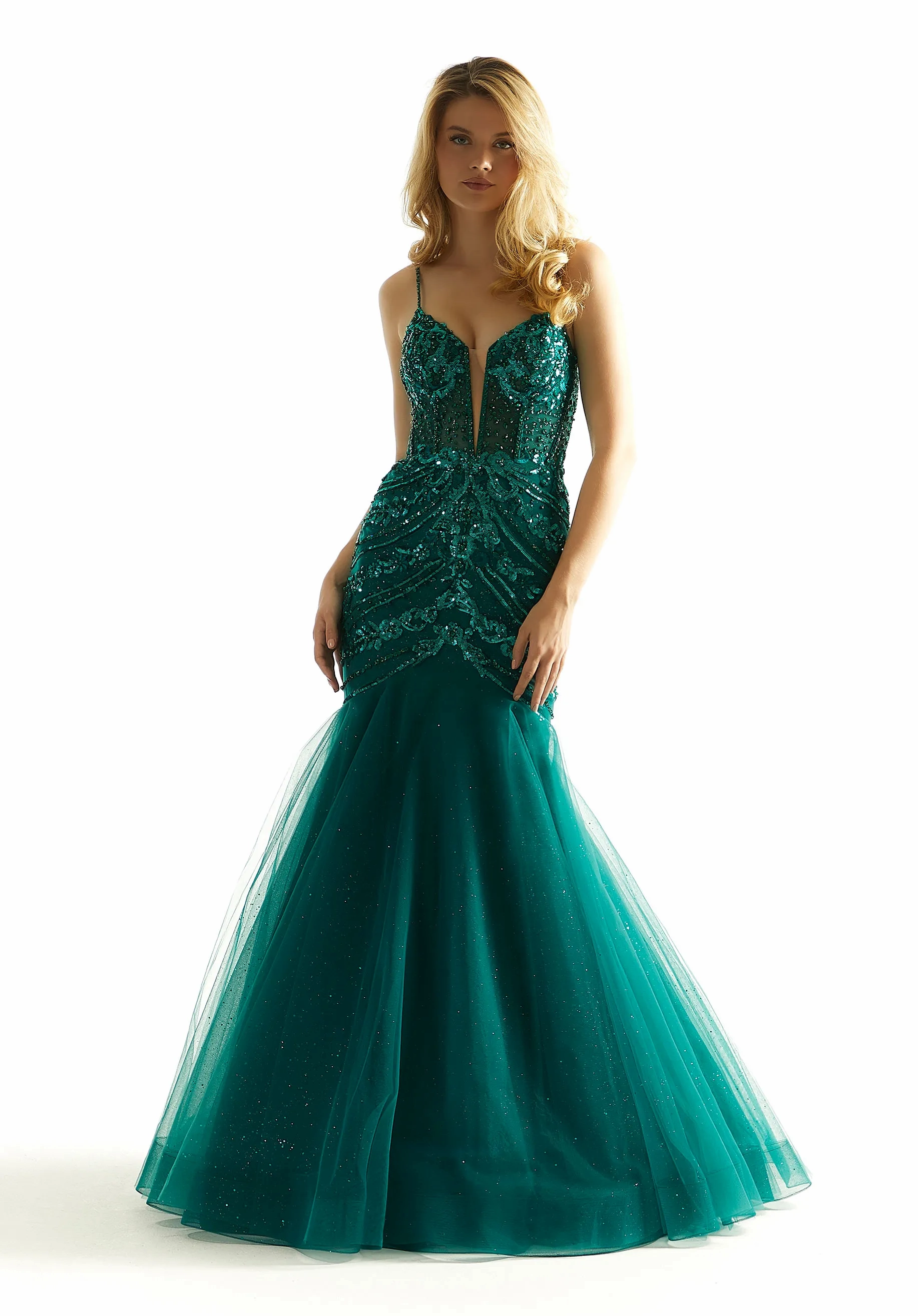 chinese dress ladies Lace-Up Long Floral Mermaid Prom Dress main image 1