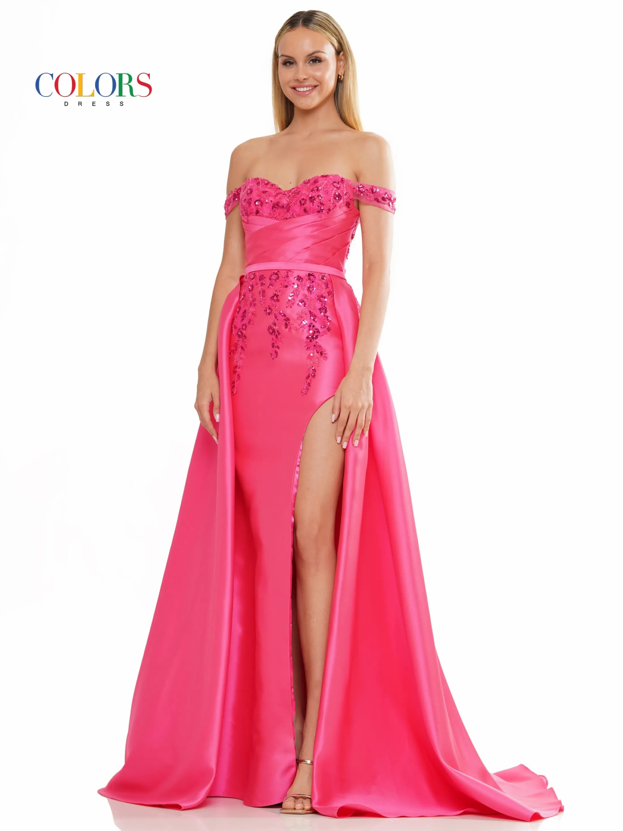 strapless open back dress Ocean Drift Tank Dress-Neon Fuchsia Large main image 1