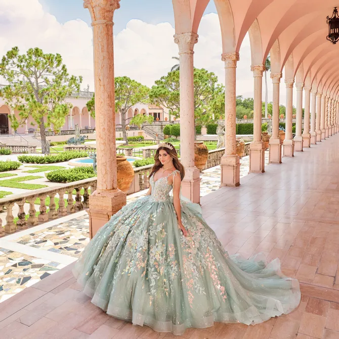 【PORTERNA】Belle Tiered Mid Length One Piece Princesa by Ariana Vara | Mimi's Bridal and Formalwear