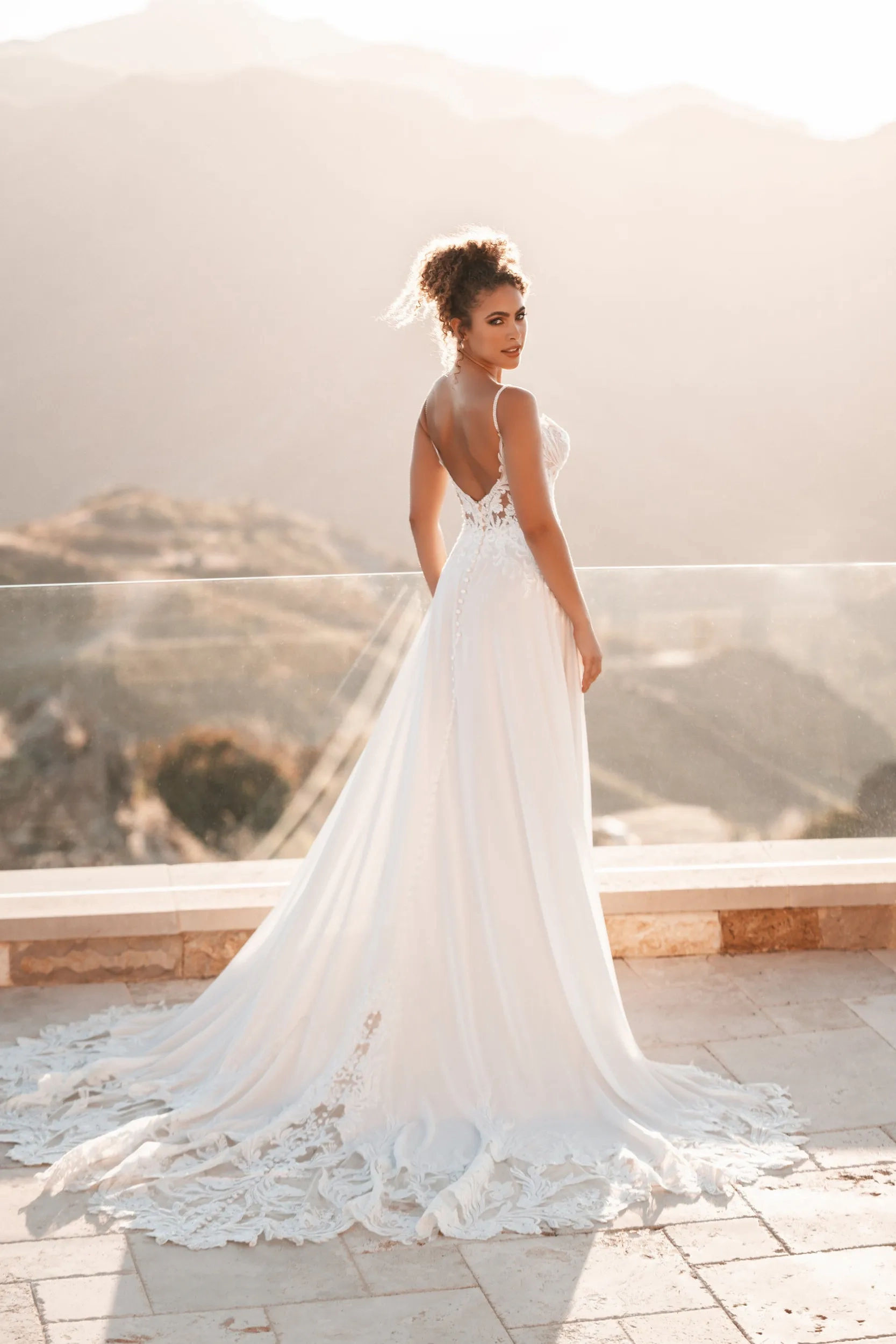 is the dress blue and black or white gold Boho Beach Two Piece Wedding Dress with Short Sleeves main image 1