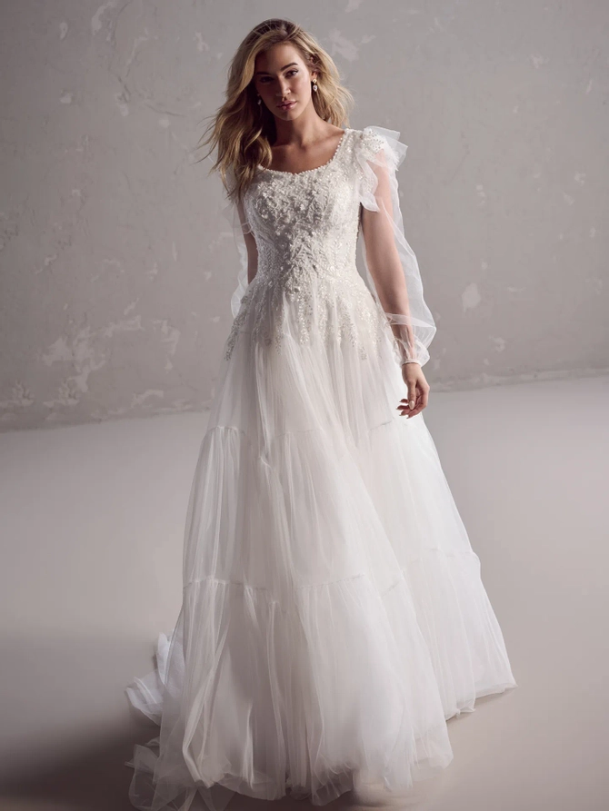 【完売間近】REBECCA VALLANCE / メルロー ルーシュサテンドレス Rebecca Ingram - Adeline | The Bridal Suite
