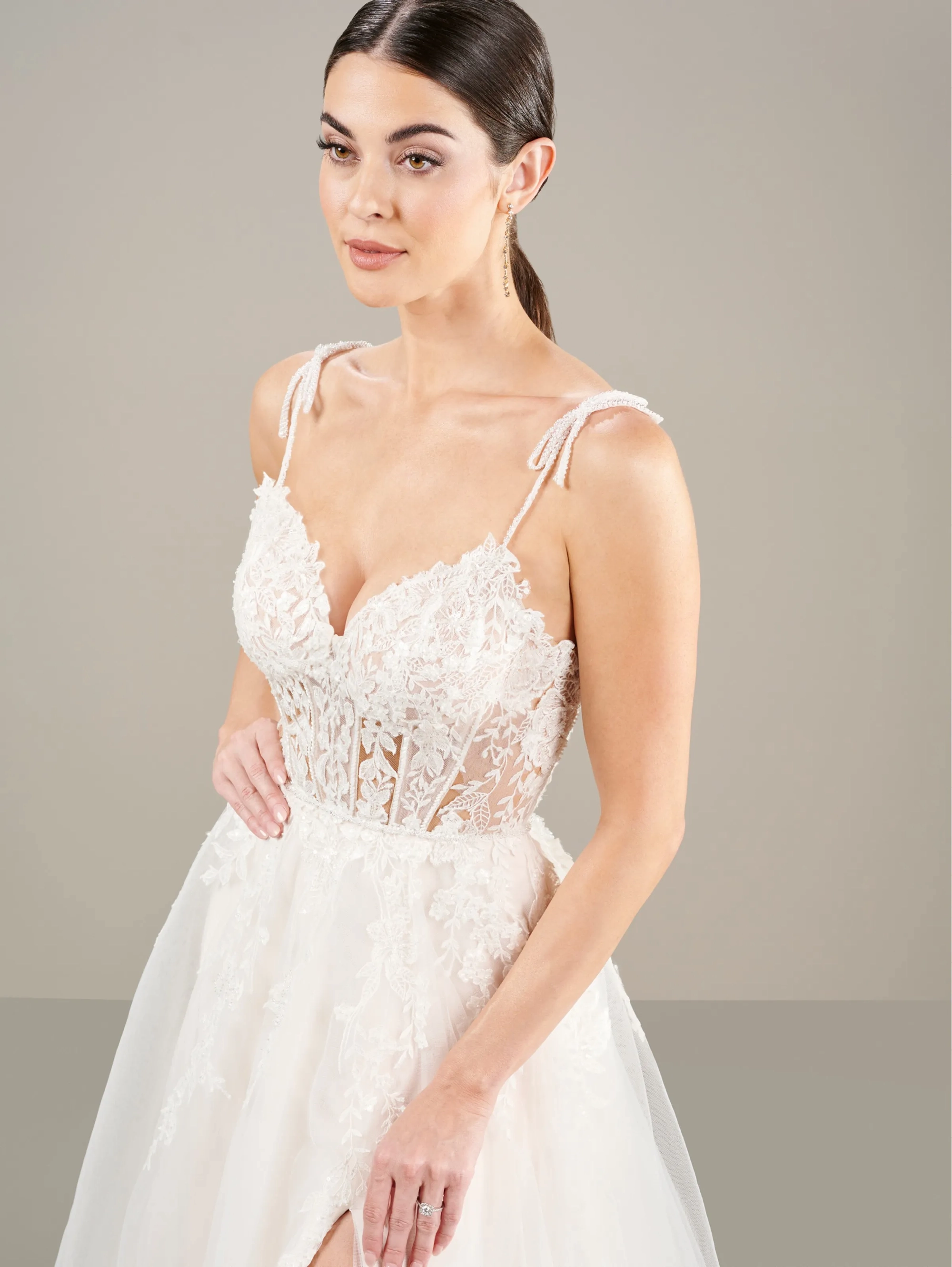 ADRIANNA PAPELL ドレス Adrianna Papell 40324 Floral Beadwork Dress - MadameBridal.com