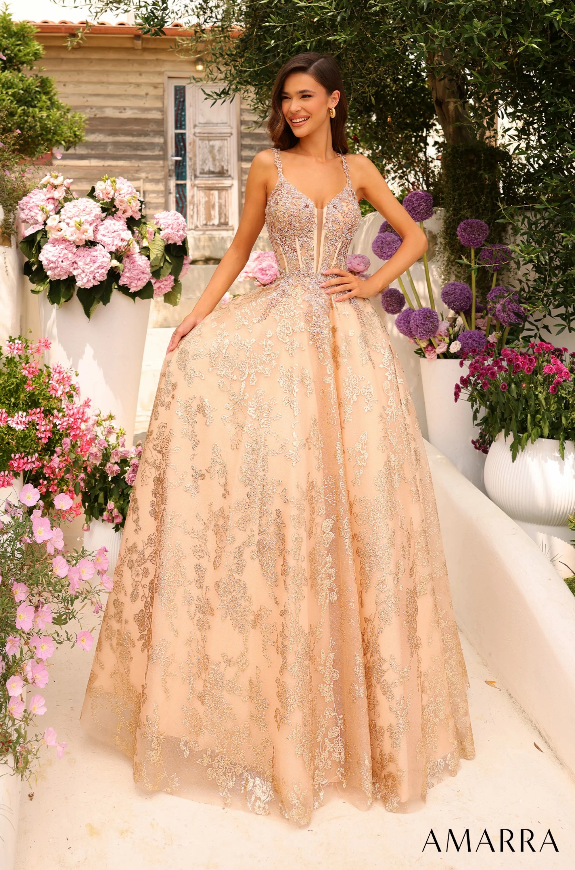 amarra pink prom dress Amarra 87238 Size 10 Long Fitted Sequin Lace Mermaid Prom Dress Pageant Gown   Glass Slipper Formals