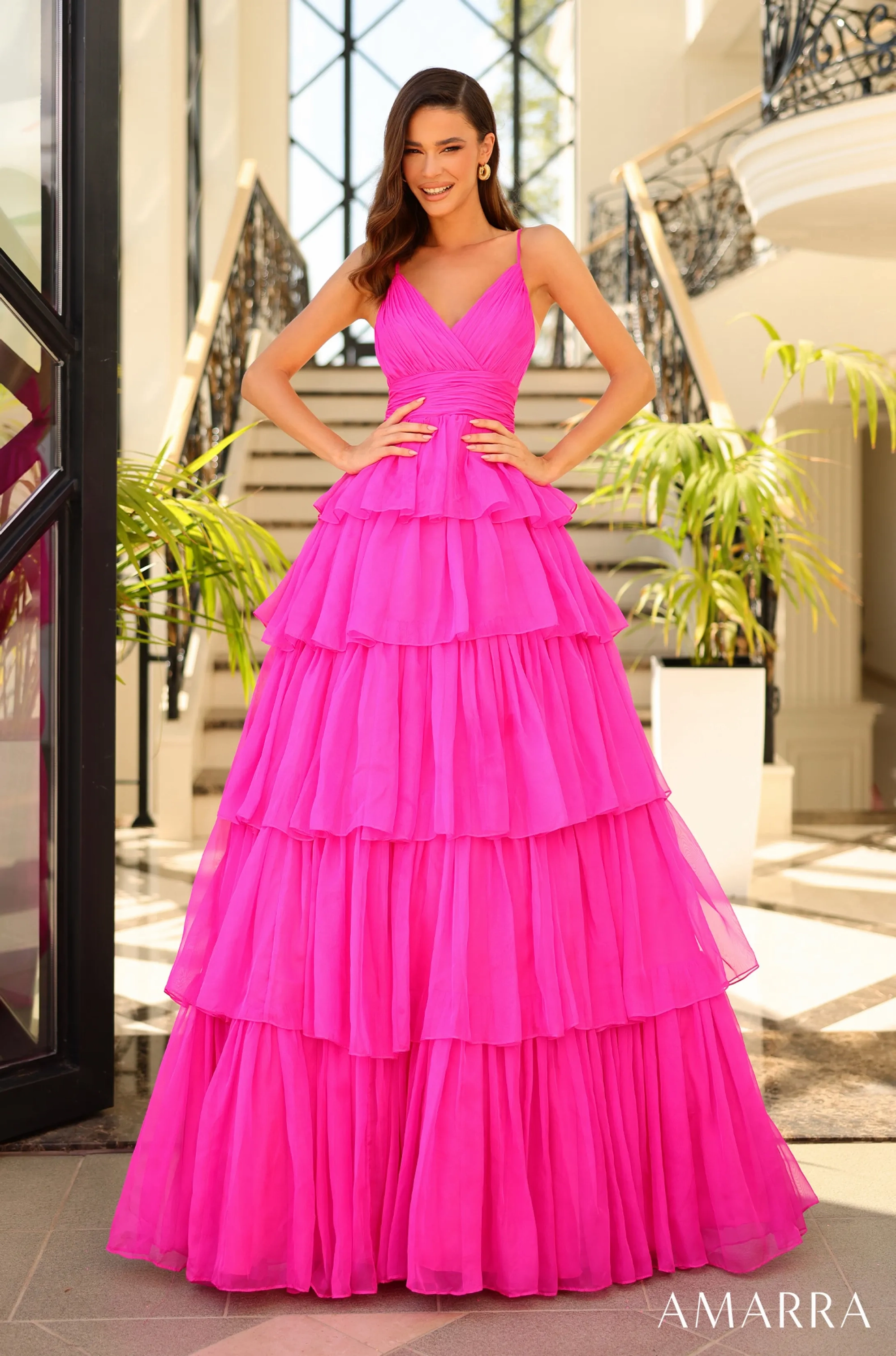 open lace back dress AMARRA Style 88215 Ruched Bodice Jersey Prom Dress  Pretty Moment