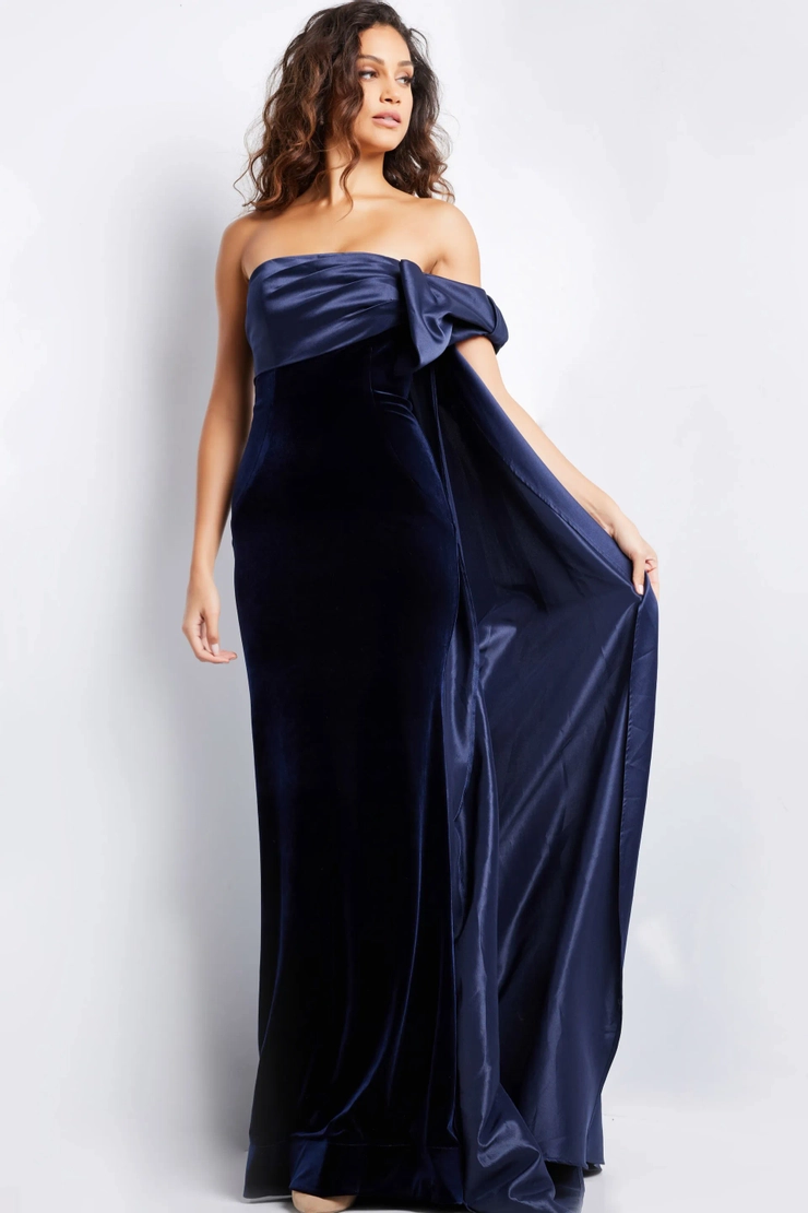 Jovani Style #37391 #5 Navy/Navy frontface vertical picture