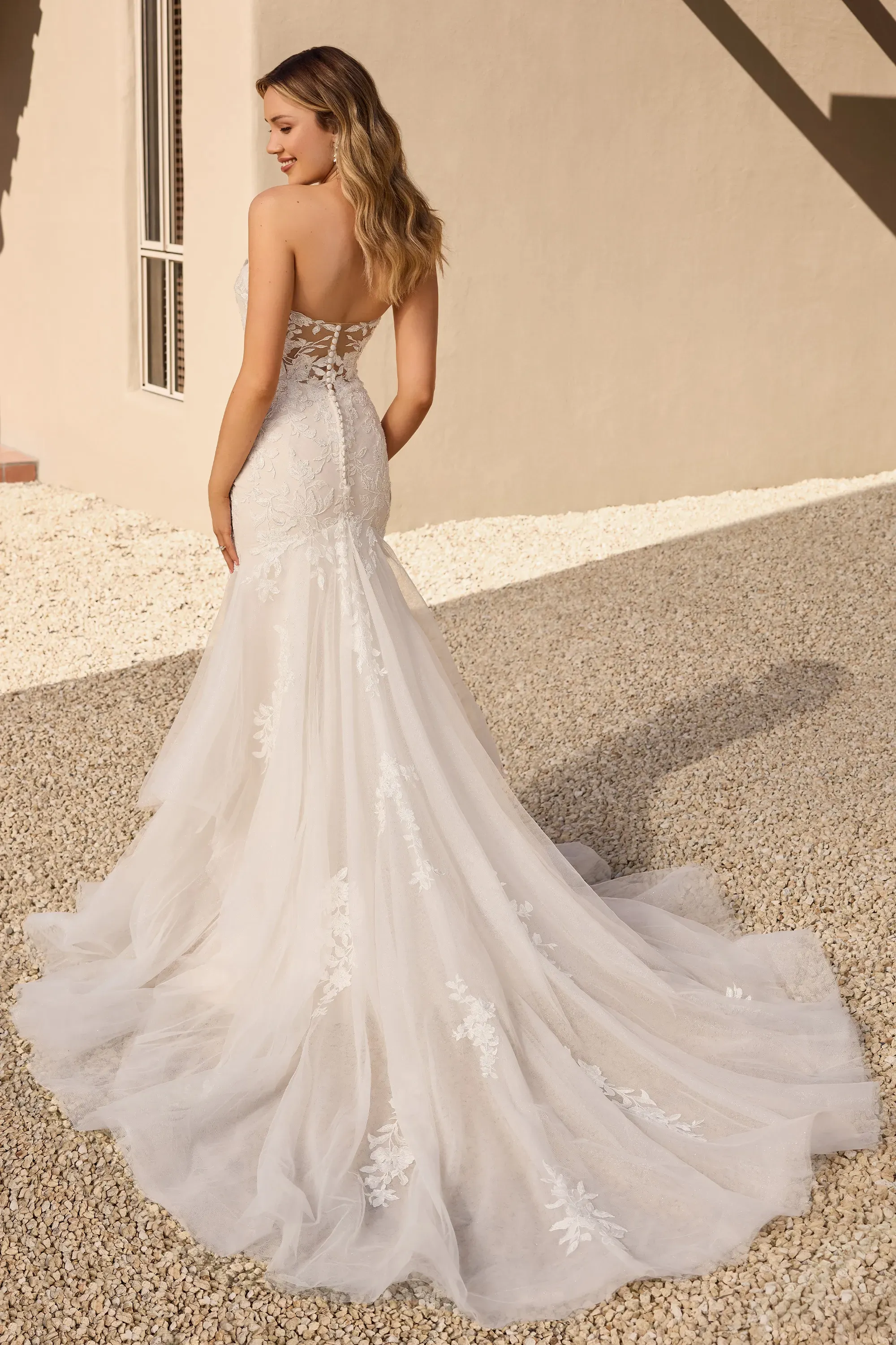 Strapless Textured Mermaid Gown