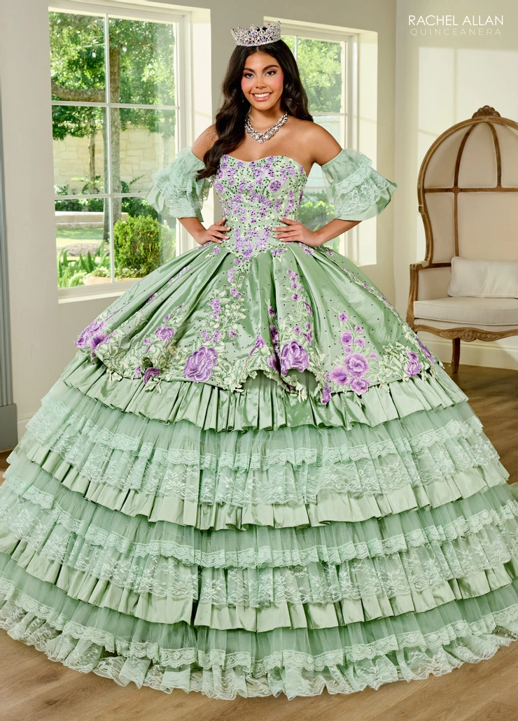 plus sage green dress for wedding Delicate Emerald Green Tulle Quinceanera Dresses 3D Flowers Sweet 16 Puffy Tulle Ball Gown vestidos de quinceañera