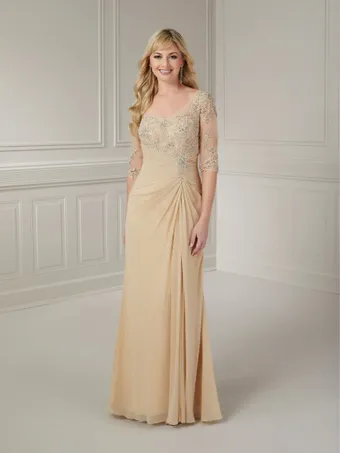 Christina Wu Elegance 17823  Mother of the Bride A-line Dress with Three-quarter Sleeves #1 frontface vertical thumbnail