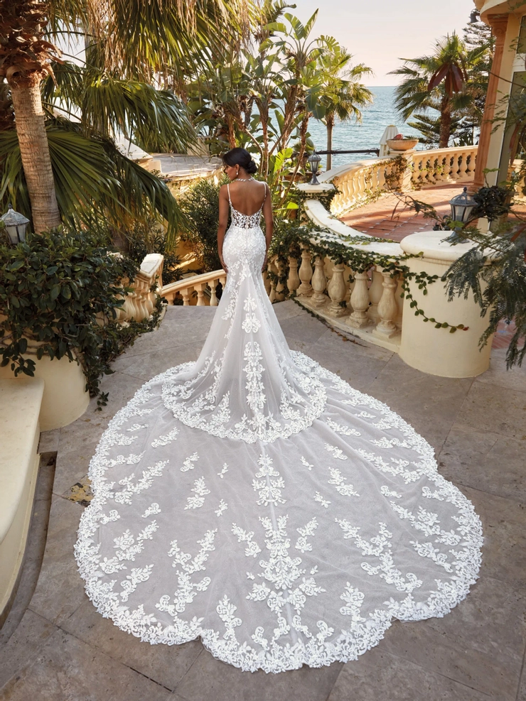 fitted lace wedding dress Demetrios 1008 main image 0