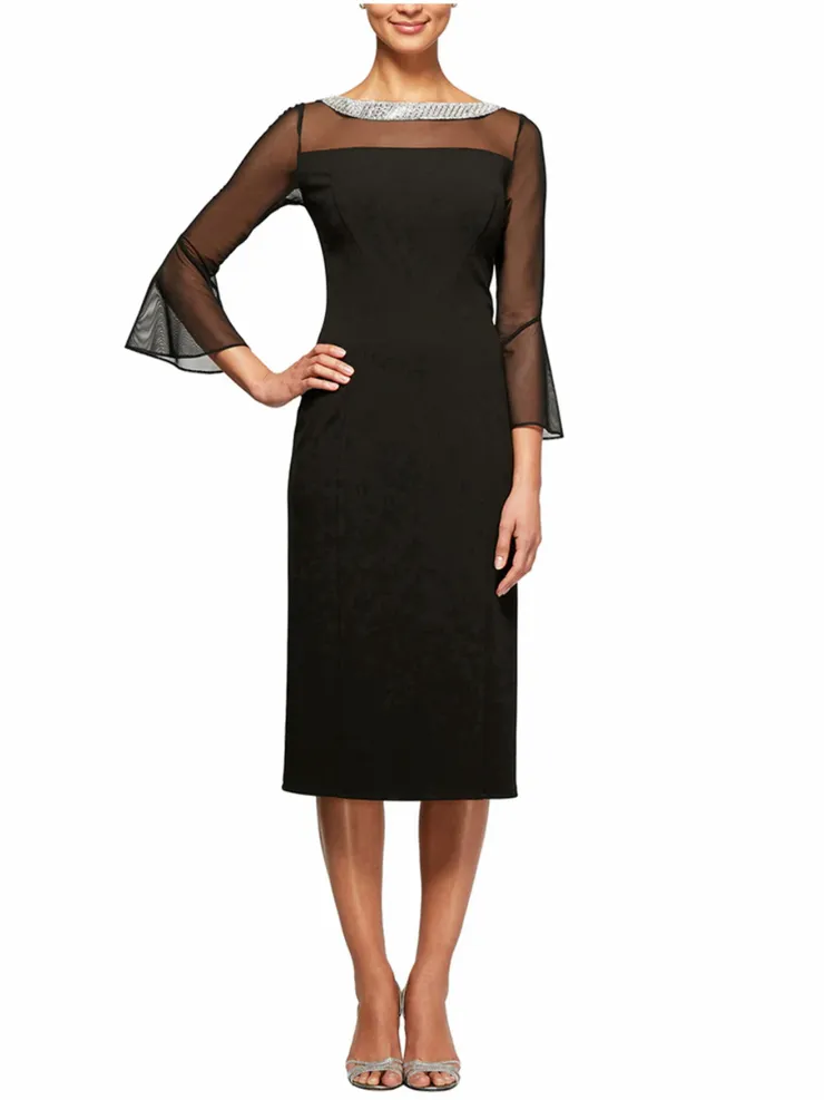 alex evenings dresses black Alex Evenings Women's Contour Sheathe Long Dress - Black