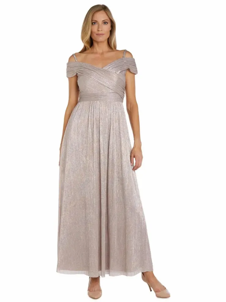 & richards bridesmaid dress R & M Richards Crinkle Pleated Gown - Champagne main image 1