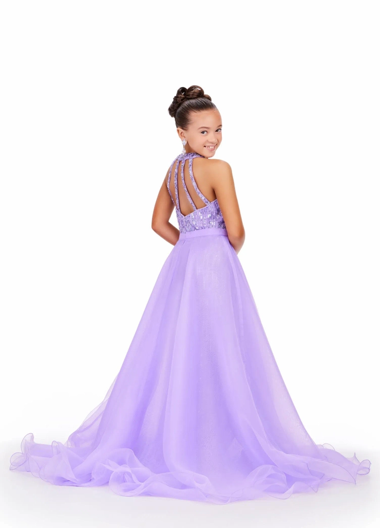 Ashley Lauren Style #8067 Kids Organza Overskirt with Wire Hem #5 backface vertical picture