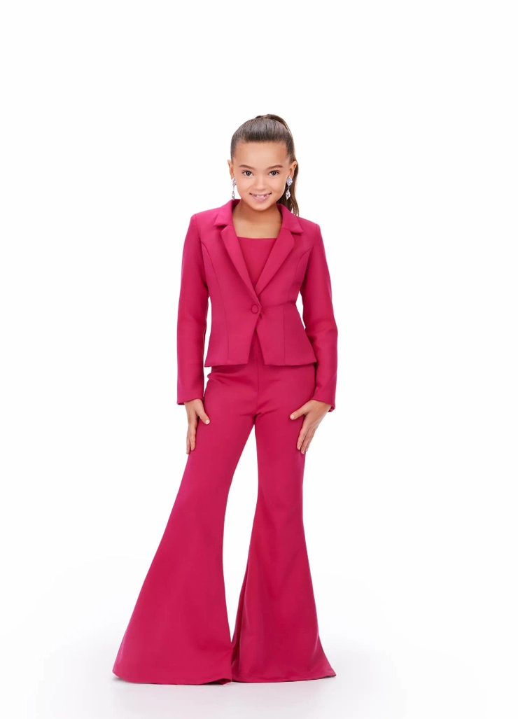 Ashley Lauren Style #8206 Two Piece Scuba Jumpsuit with Blazer #1 frontface vertical picture