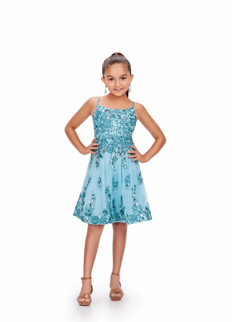 Ashley Lauren Style #8228 Fully Beaded A-Line Cocktail Dress #1 frontface vertical picture