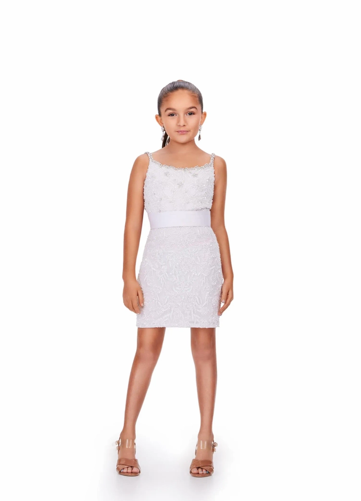 Ashley Lauren Style #8230 Spaghetti Strap Cocktail Dress with Oversized Bow #1 frontface vertical picture