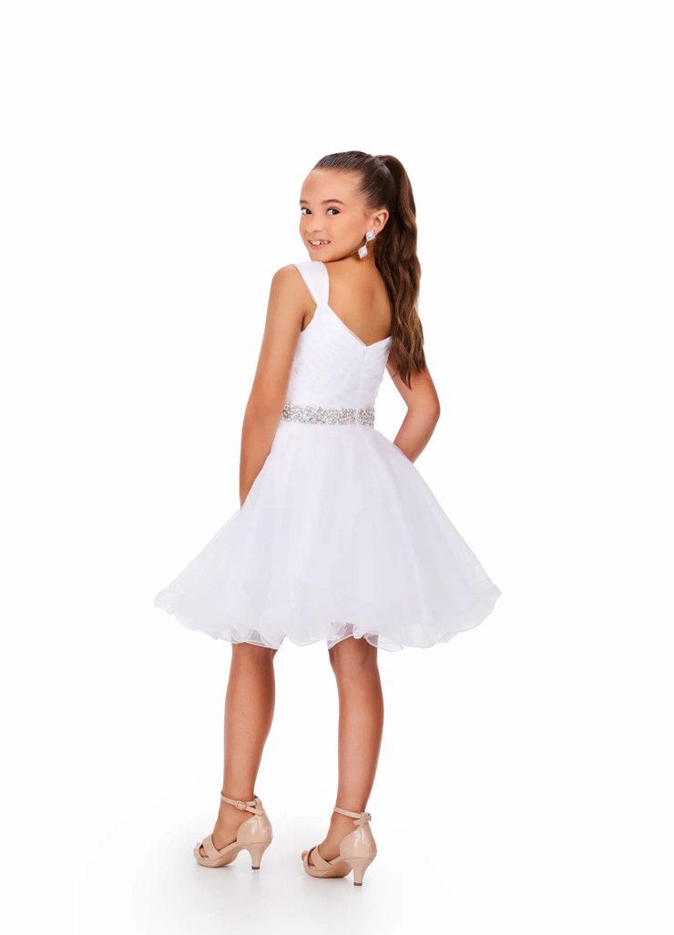 Ashley Lauren Style #8245 Kids Organza Cocktail Dress with Beaded Belt #3 backface vertical picture