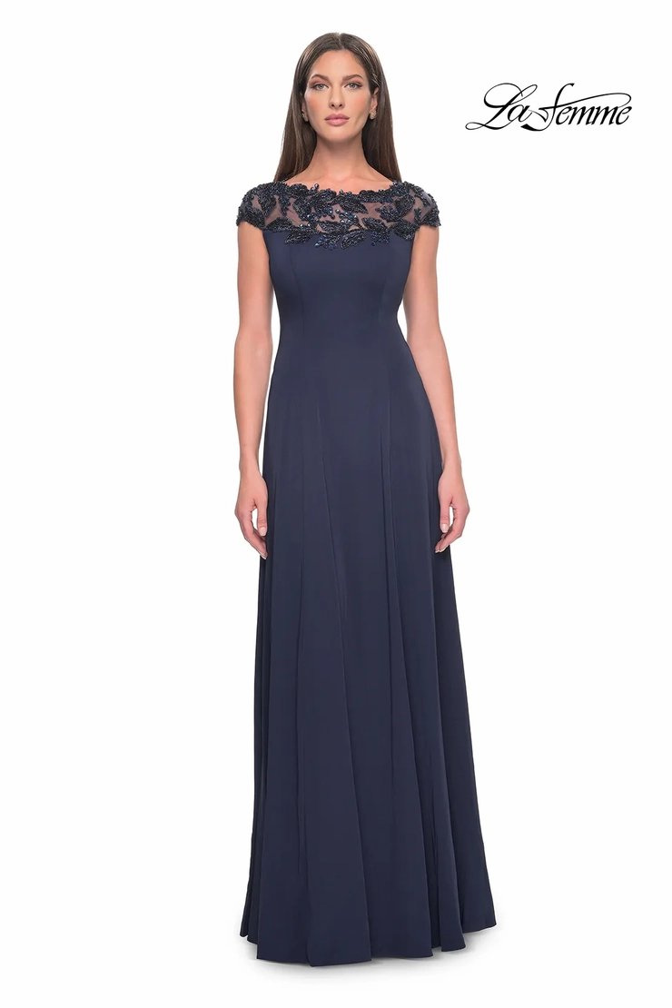 sachin and babi light blue dress La Femme 31838 Evening Dress