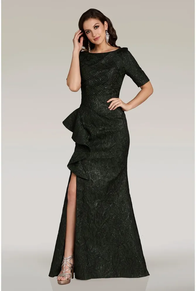 Feriani Couture Embroidered Sleeveless Peplum Cocktail Dress 18620 main image 1