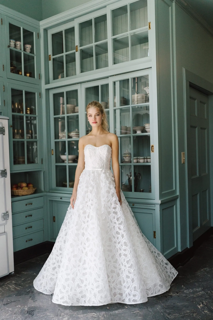 blue willow ryland wedding dress Lace Bodice Satin Full A-Line Wedding Dress main image 0