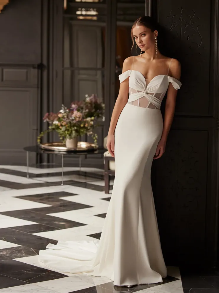 wedding dress straps Spaghetti Straps Satin Wedding Dress Princess