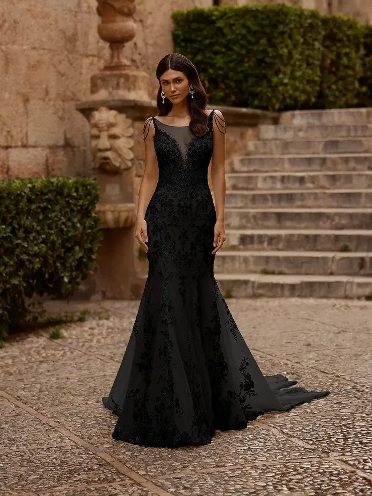 open lace back dress Moonlight Gown Medium / Long Gown / Silver