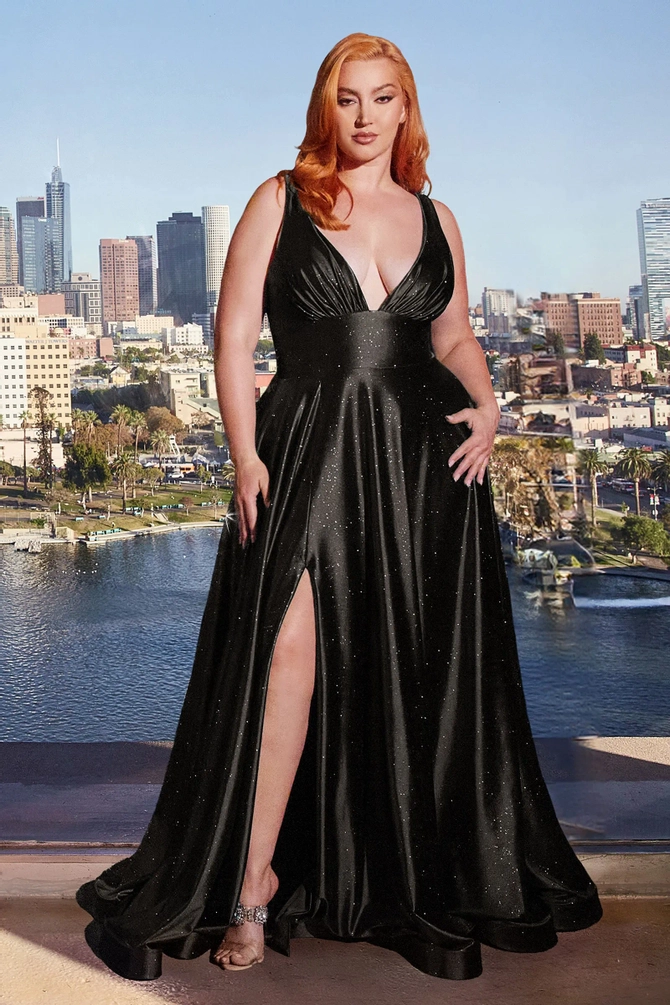 jkara plus size evening dresses Primavera Couture 14050 Long Prom Dress Plus Size Corset Beaded Fitted Formal Gown 16W / Fushia main image 0