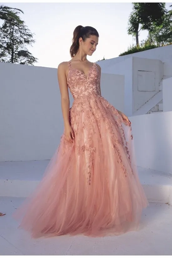 open lace back dress Strappy-Back Long Mermaid Prom Dress with Sequins Lilac / Small main image 0