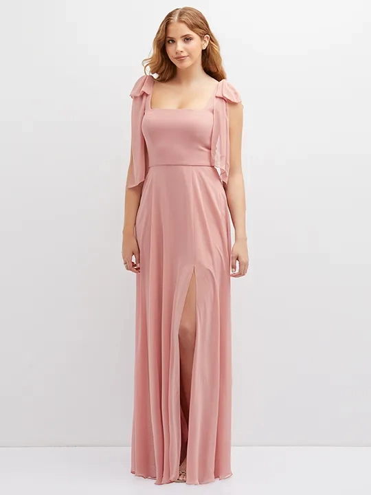 thread design bridesmaid dresses Double V-Neck Floral Lace Appliques Maxi Bridesmaid Dress main image 1