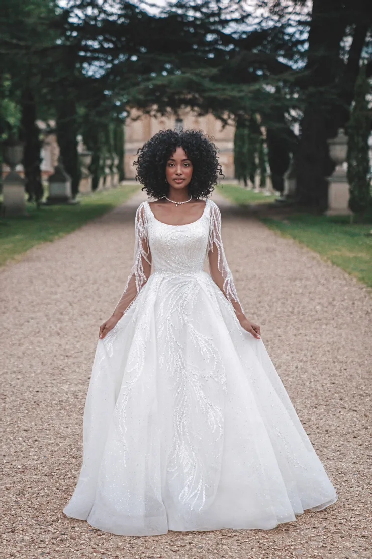 bridgerton wedding dress Fairy floral Bridgerton wedding dress w detachable bow, custom unique –  Shindig Threads main image 1