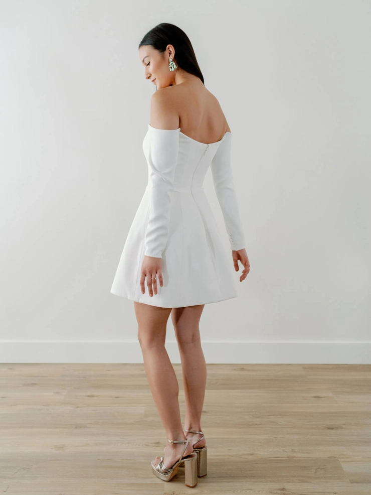 chinese dress ladies Verona Off-Shoulder Lace Overlay Mini Dress White