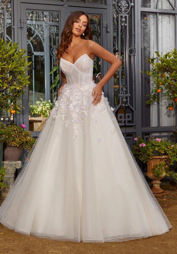 blue bow wedding dress Jane Summers Jacqueline Strapless Little White Rehearsal and Casual Wedding Dress With Light Blue Tie 4 / White , female , adult main image 0