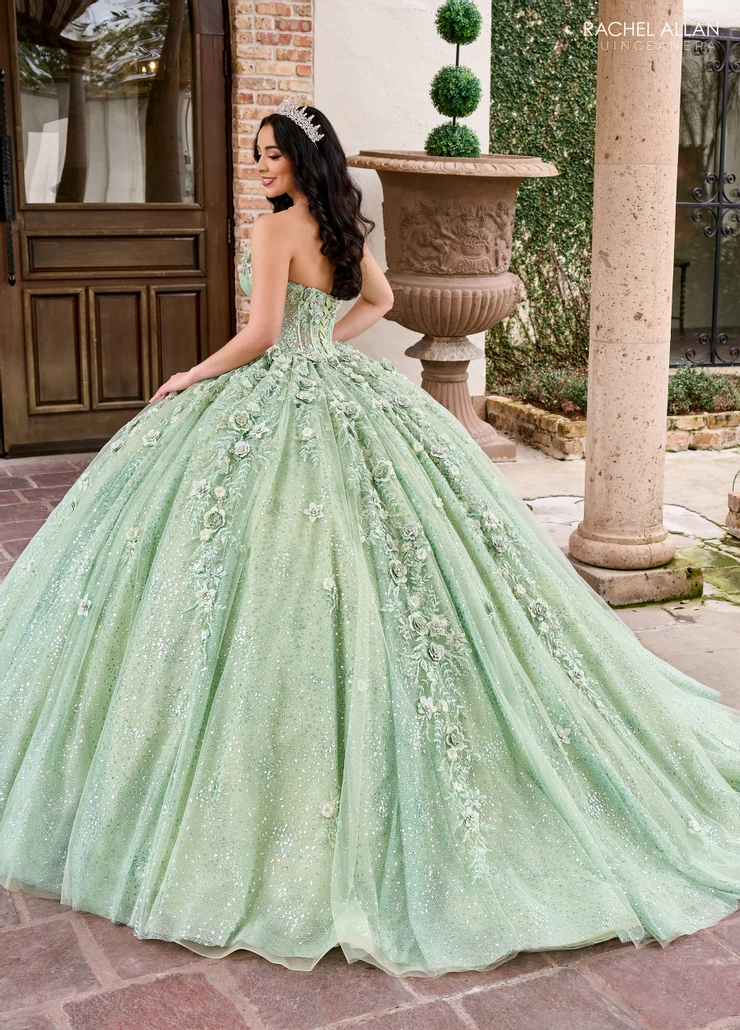 Alta Couture by Rachel Allan Style #RQ3135 #1 Sage backface vertical picture