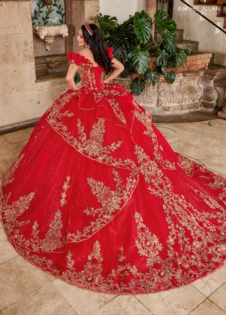 Alta Couture by Rachel Allan Style #RQ3137 #1 Red/Gold backface vertical picture