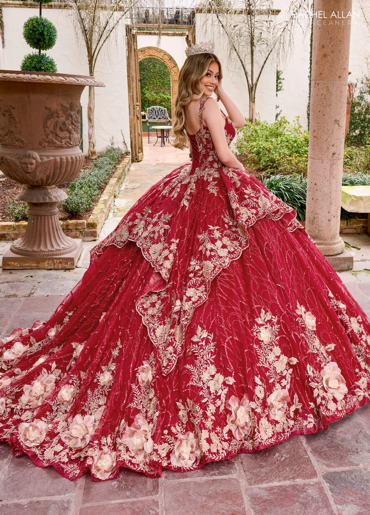 Alta Couture by Rachel Allan Style #RQ3140 #1 Burgundy/Gold backface vertical picture
