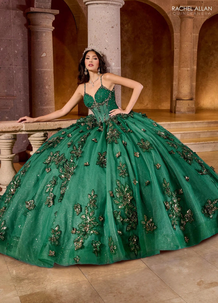 Carmina by Rachel Allan Style #RQ1149 #10 Emerald/Gold frontface vertical picture