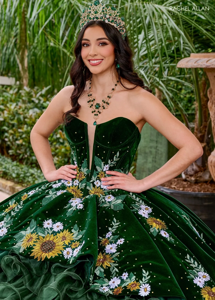 Charro by Rachel Allan Style #RQ5005 #10 Emerald Multi frontface vertical cropped picture