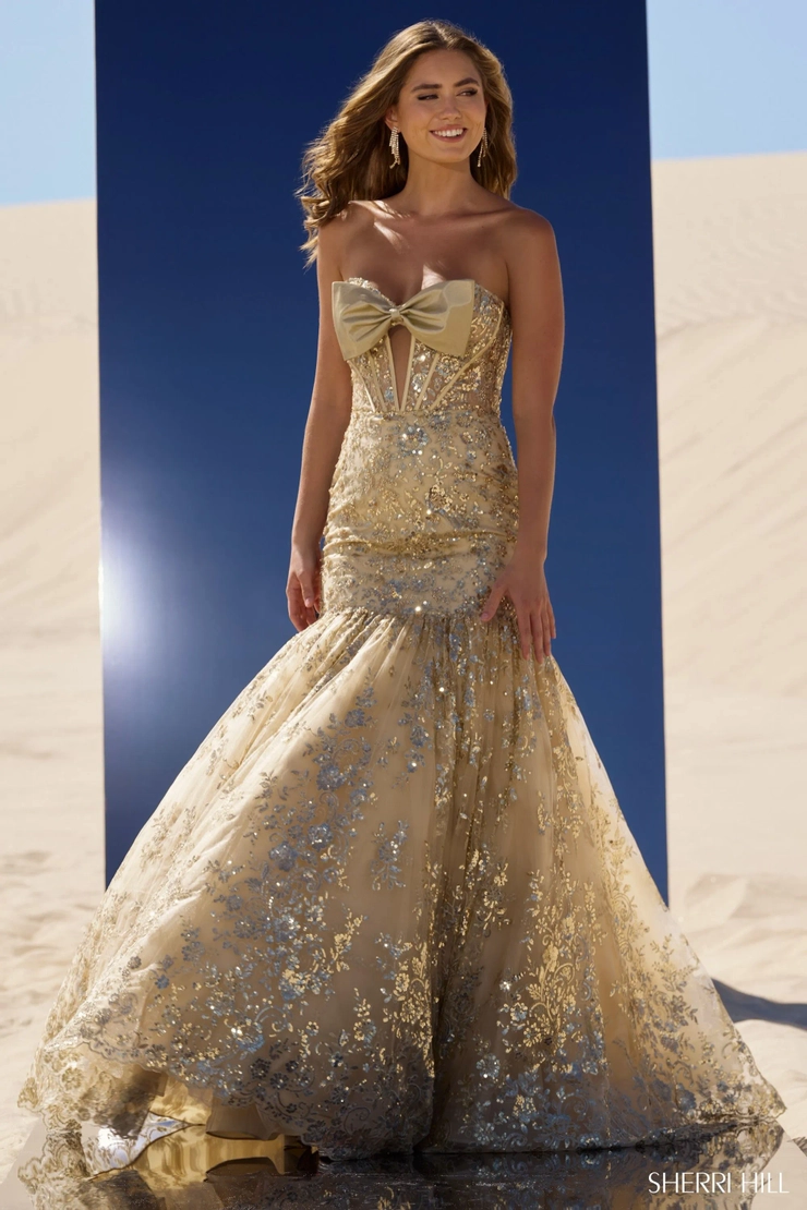 Sherri Hill Style #56775 #2 Gold frontface vertical picture