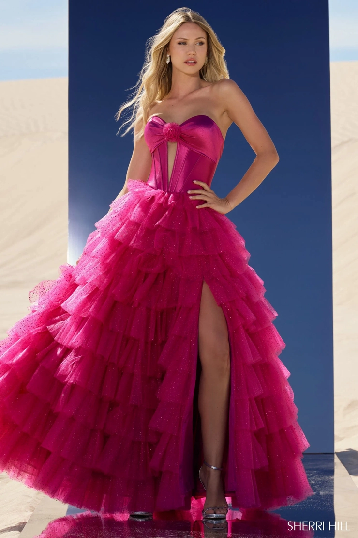 Sherri Hill Style #56804 #2 Fuchsia frontface vertical picture