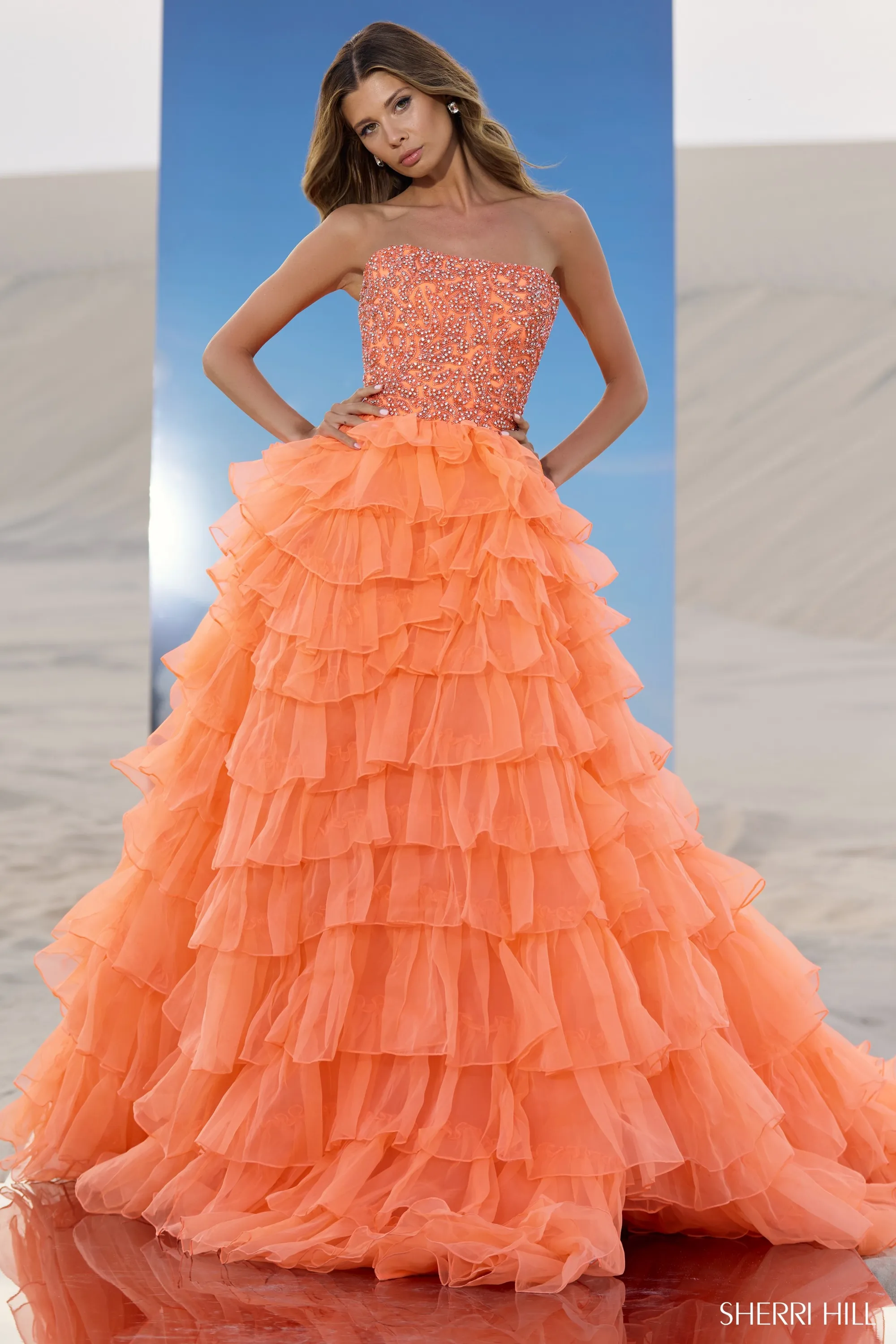green emerald velvet dress Jovani 38847 Size 10 Hot Pink Sequin Beaded Fringe Prom Dress Pageant Dress Slit V Neck Formal Gown main image 0