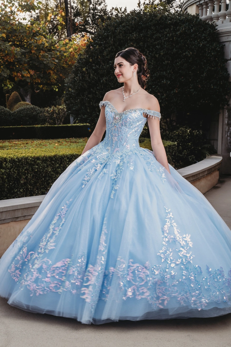 AmaBella Quinceanera Style #Q1000 #7 Light Blue frontface vertical picture